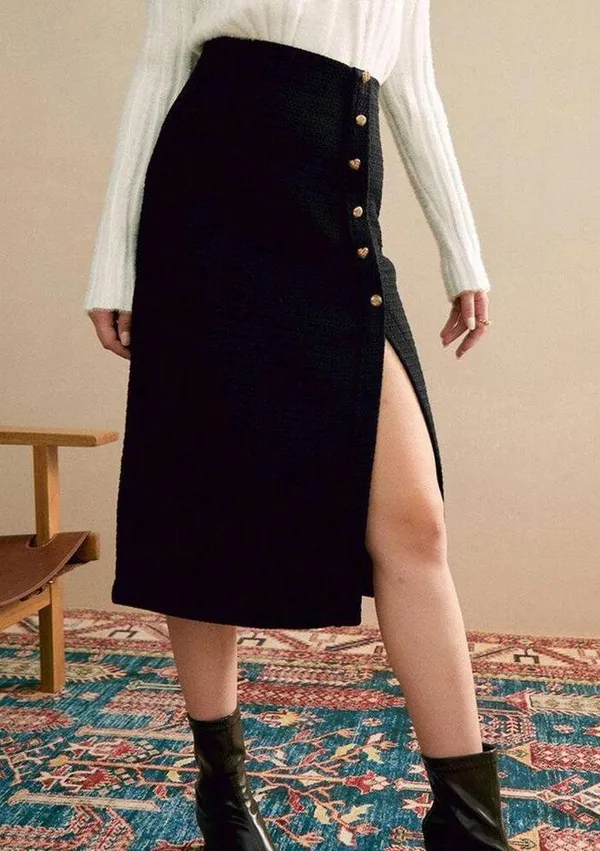 RIHOAS The Buttons Decorated Knit Skirt ONLY S 13 - Image 2