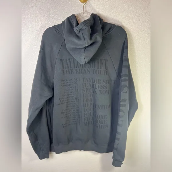 Taylor Swift UNISEX Official Merch Eras Tour Dark Gray Graphic Hoodie Sz M - Image 5