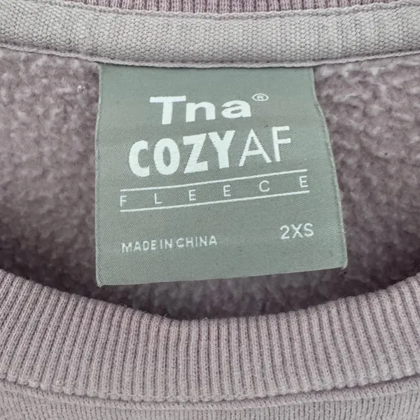 Aritzia TNA Cozy Fleece Perfect Crew Sweatshirt in Lilac XXS - Image 6