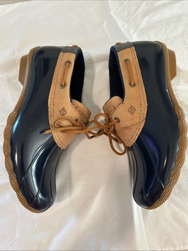 SPERRY Saltwater™ 1 Eye Duck Shoe Duck Boots, Flat Heel, Blue, Size 10, NWOT - Image 6