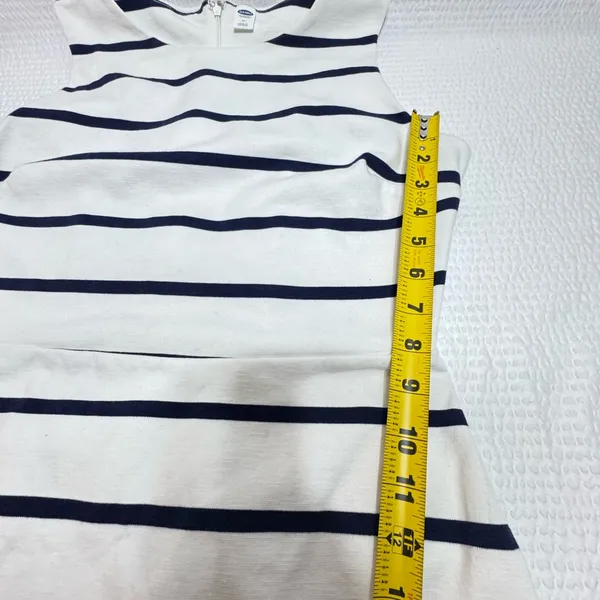 Old Navy Navy and White Striped Mini Dress - Image 5