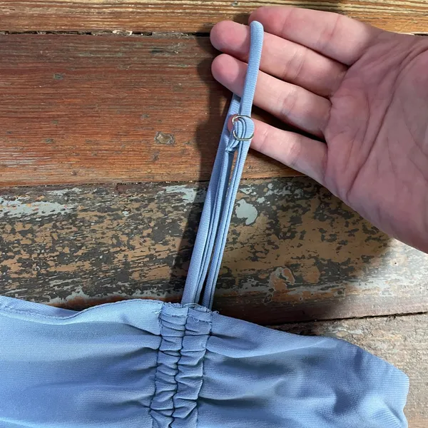 IRIS Ruched Adjustable Baby Blue Spaghetti Strap Mini Dress - Sz 1X 💛🎀 - Image 10
