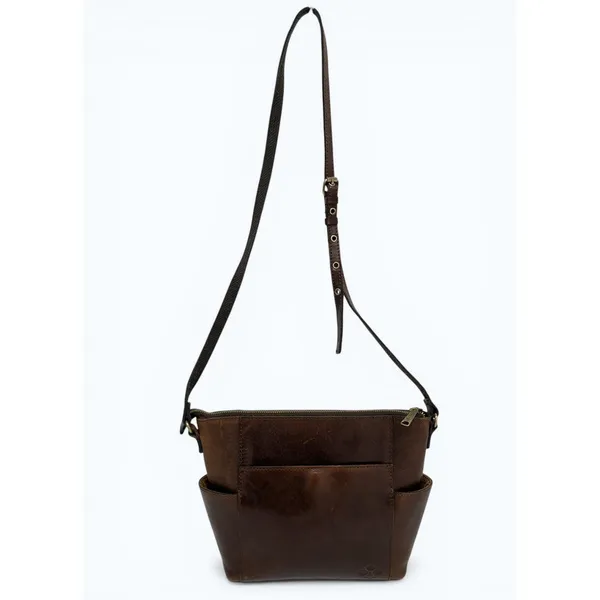 Patricia Nash Aveley Crossbody Bag Brown Tooled Floral Leather‎ Purse Boho - Image 5