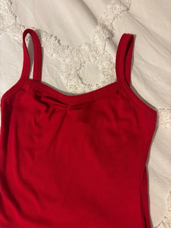Princess Polly Red Ribbed Crop Tank - Image 4