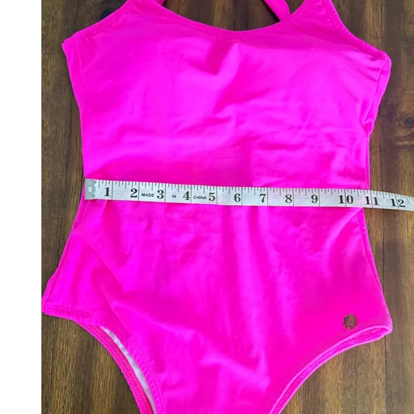 Adaia Fitness Wear Neon Hot Pink Cross Back One Piece Swimsuit Brazilian Fabric‎ - Image 6