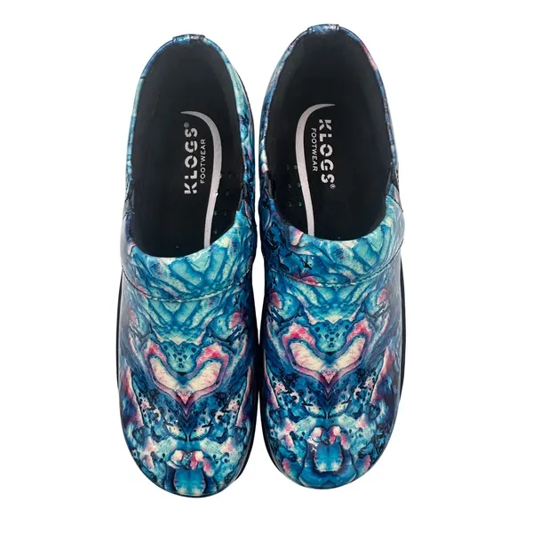 Klogs Mission Blue Pink Kaleidoscope Marble Slip Resistant Clogs Women's 6.5M - Image 3