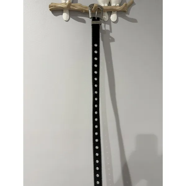 Celestial Velvet Western Belt Silver Buckle Stars Sz‎ M 34" - Image 8