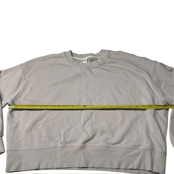 Lululemon Women’s 12 Crewneck Sweatshirt Natural Beige‎ Oversized Cotton Crop - Image 7
