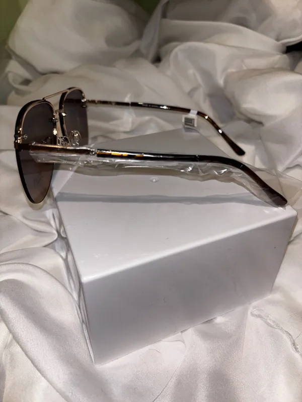 Ashley Stewart Rimless Aviator Sunglasses in Brown - Image 2