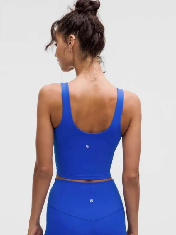 Lululemon NWT Align Tank V-Neck Cropped Top Blue Size 6 - Image 2