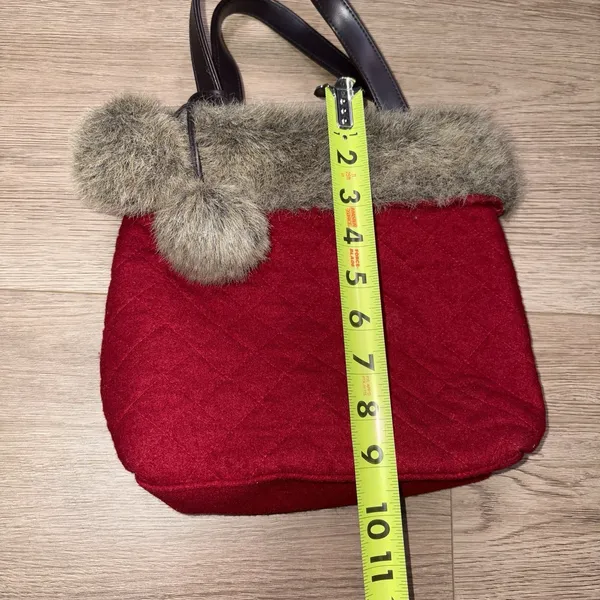Bath And Body Works Bag Purse Red Bag With Faux Fur Y2K - Image 4