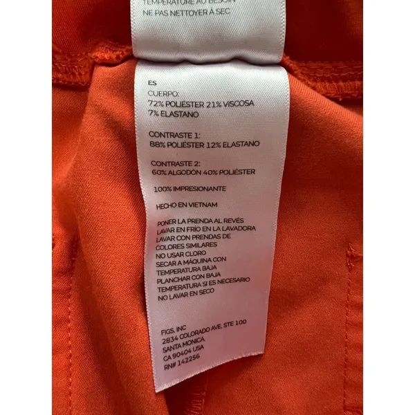 Figs Orange Red Drawstring Jogger Scrub Pants With Pockets For Women Size XL - Image 6