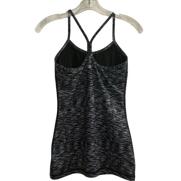 Lululemon Women's Black‎ Striped Athletic Tank Top Size 4 Yoga Gym - Image 4