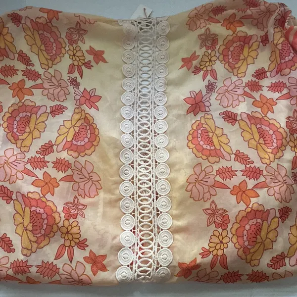 NWT Woven Heart boutique yellow floral tassel boho kimono, size XL - Image 5