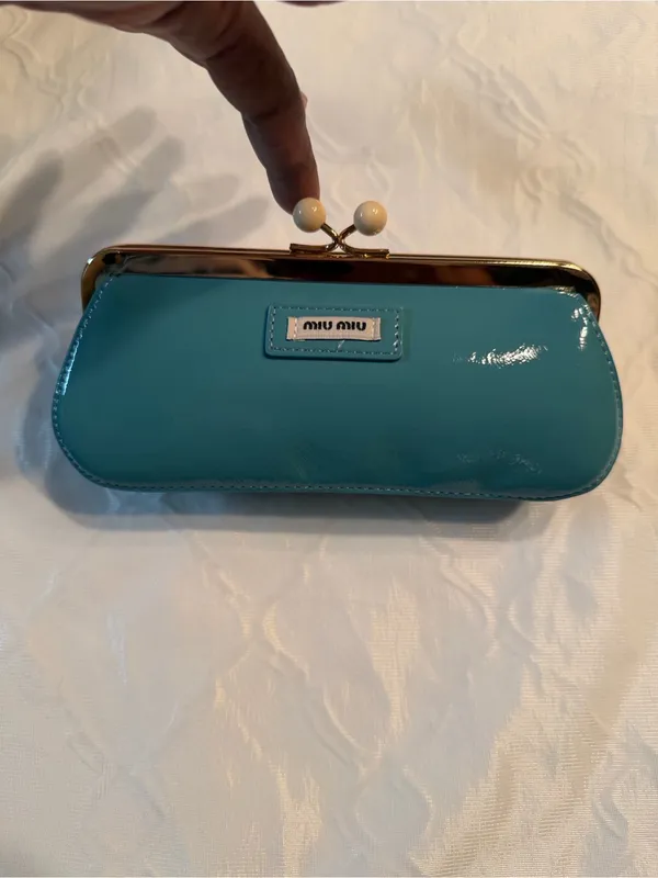 Miu Miu Blue Mini Pochette/Cross - Image 3