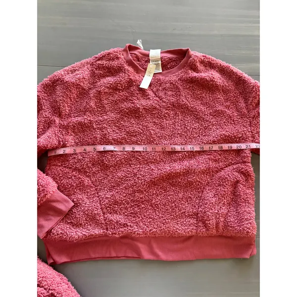 Victorias Secret Cozy Jogger Lounge Set Pink Size Medium Pink Fleece New - Image 6