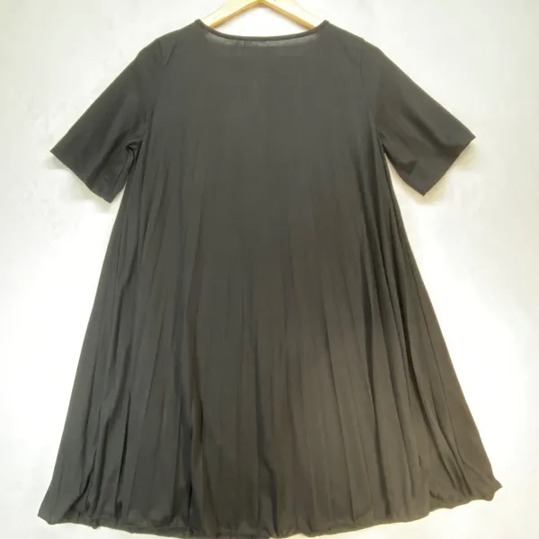 ASOS DESIGN‎ Pleated Tie Neck Babydoll Dress Black Mini Short Sleeve US 6 - Image 7