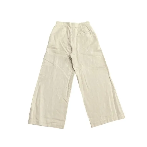 Zara High Waisted Wide Leg Pants SZ M Linen Blend Trousers Casual Everyday - Image 2