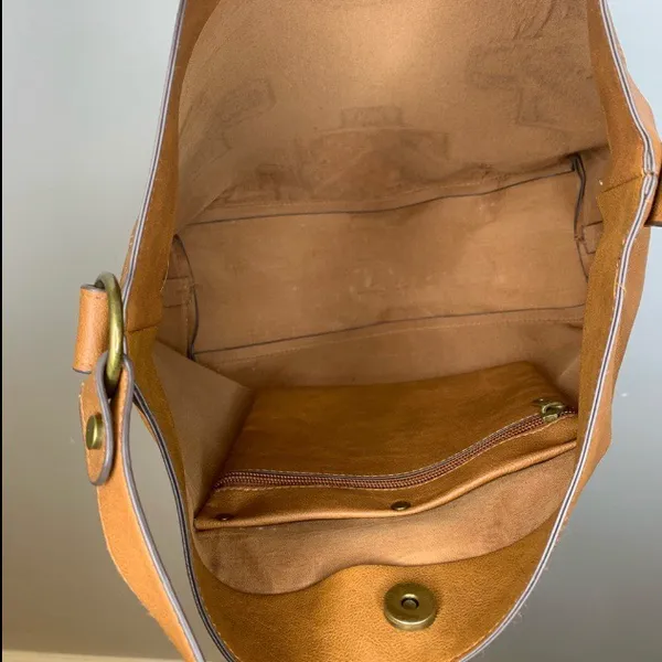 Boho Brown Faux Leather Shoulder Bag - Image 5