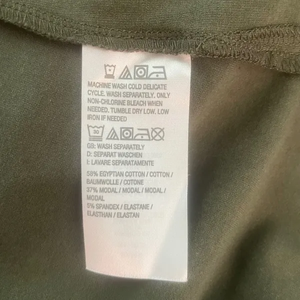 Belle by Kim Gravel Mock Neck‎ Tunic Large Olive Green Soft Flowy Layering Basic - Image 7