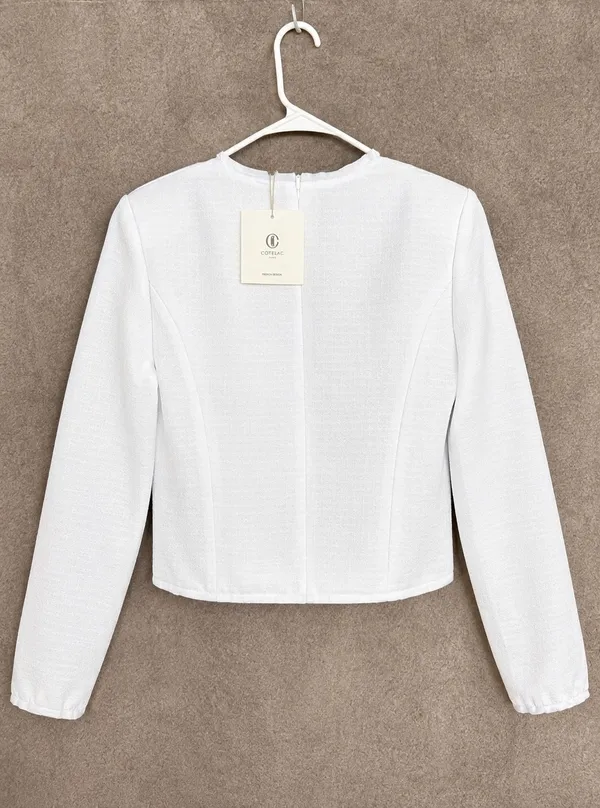 Jacket – Gold Button Detail Blazer White Size M - Image 2