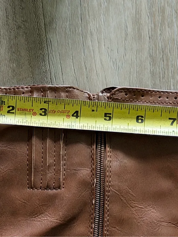 Faux Leather Over-the-Knee Riding Boots Brown with Buckles. - Image 13