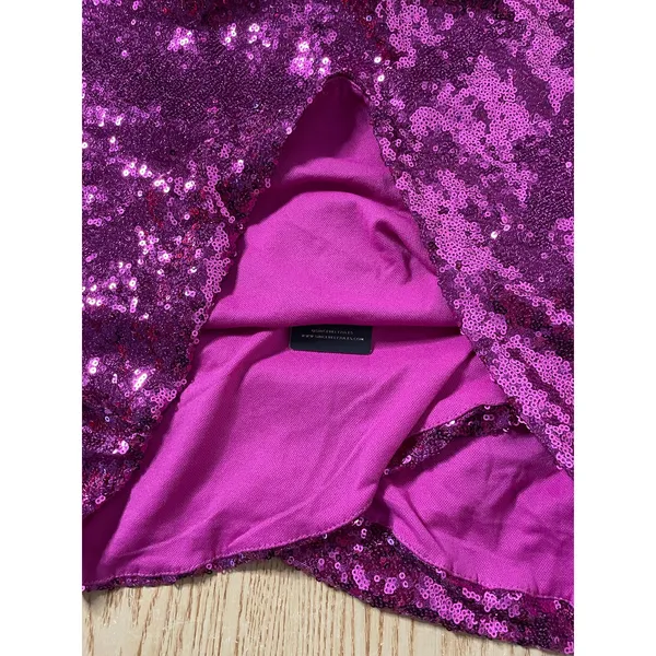 New Women’s Sincerely Jules Sequined Ruched Mini Skirt Dark Pink size Medium - Image 4