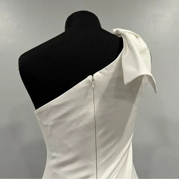 Mac Duggal 26665 Bow One Shoulder Evening Gown White 2 NWOT - Image 5