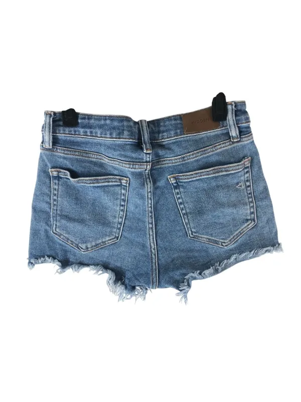 Hidden Womens Shorts Denim Cutoff Button Fly Stretch S Blue - Image 2