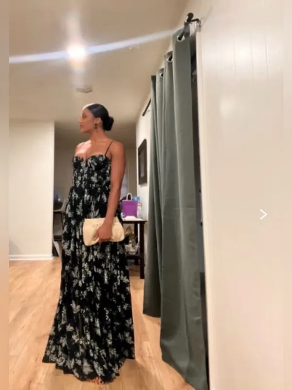 Sau Lee Georgina Gown Floral Print Maxi Dress UK14/US10 - Image 2