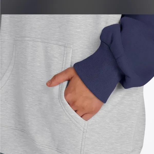 Amazon Two-Tone Navy and Light Gray Raglan Hoodie - Image 4