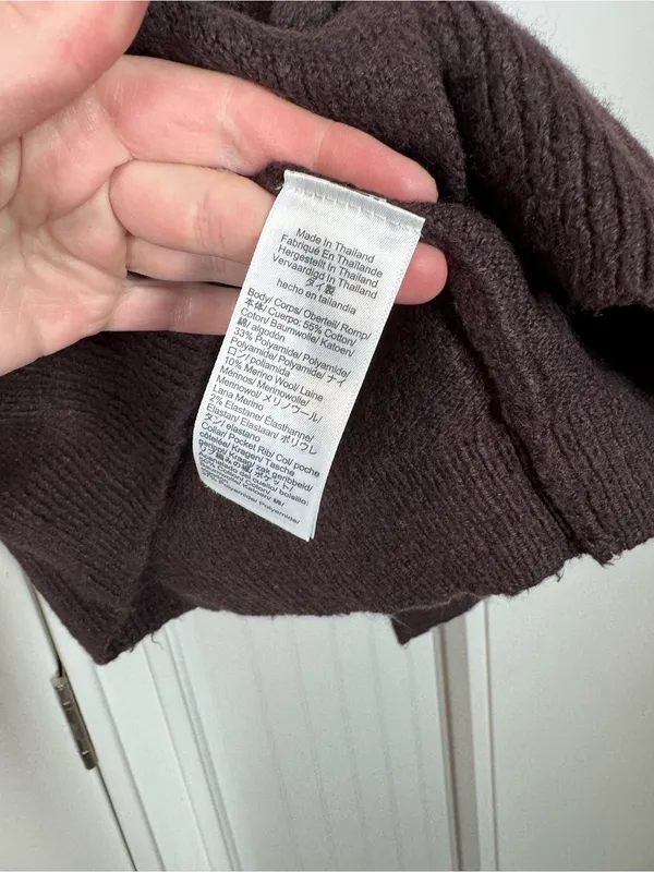 NEW MADEWELL Patch-Pocket Cotton-Blend Cardigan in brown size small fall winter - Image 6