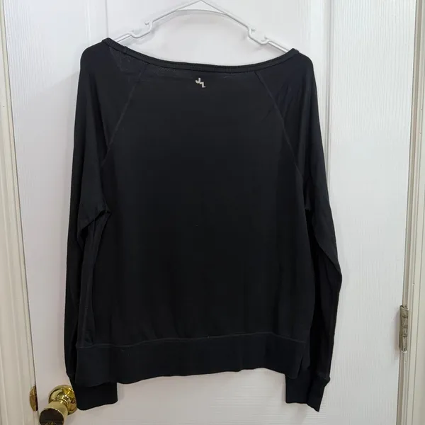Joy Lab black boat neck long‎ sleeve lounge wear pajama top shirt stretch large - Image 5
