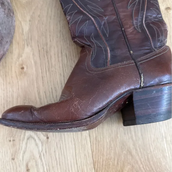 Dan Post Boots Western Cowboy Size US5 Brown - Image 4