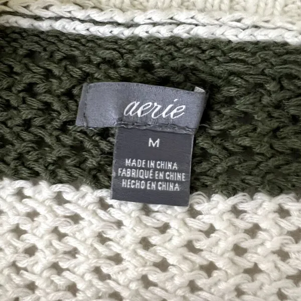 Aerie Green Striped Knit Sweater - Image 6