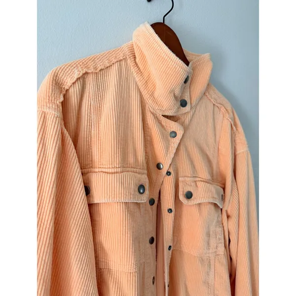We The Free Peach Snap Button Up Sweater Medium - Image 10