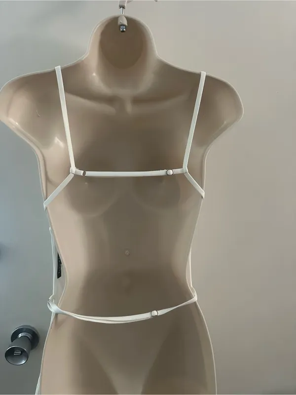 Blue Blush White Square-Neck Spaghetti Strap Camisole - Image 5