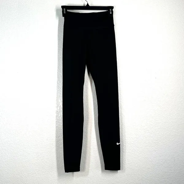 XS Leggings Nike Women's One Mid-Rise Leggings Stretch Activewear pants black - Image 2