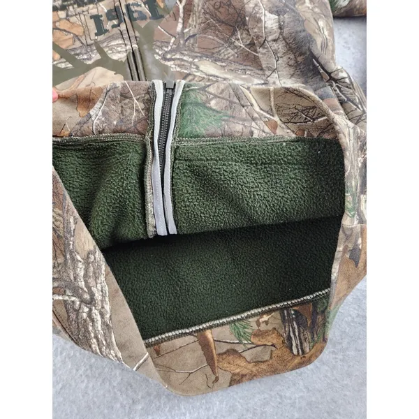 Cabelas Thick Realtree Camo Fleece Lined Hoodie Full Zip Jacket Hunting - MEDIUM - Image 4