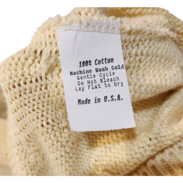Brooks Brothers Yellow Long Sleeve Open Knit Crew Neck Pullover Sweater Small - Image 5