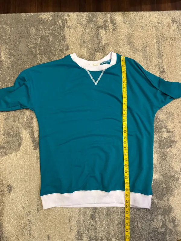 NWT Fantaslook Teal Sweatshirt with White Trim - Image 6