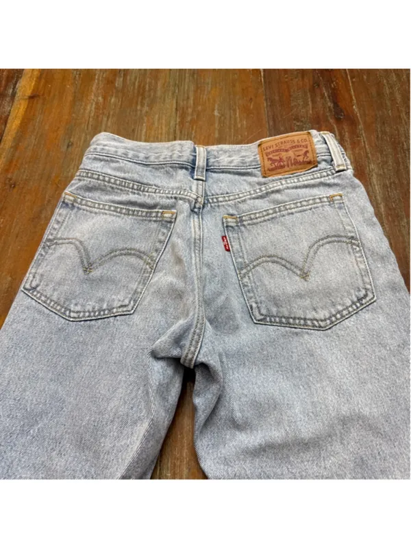 Levi's Wedgie Straight Light Blue Distressed Jeans Womens Size 26 - Image 13