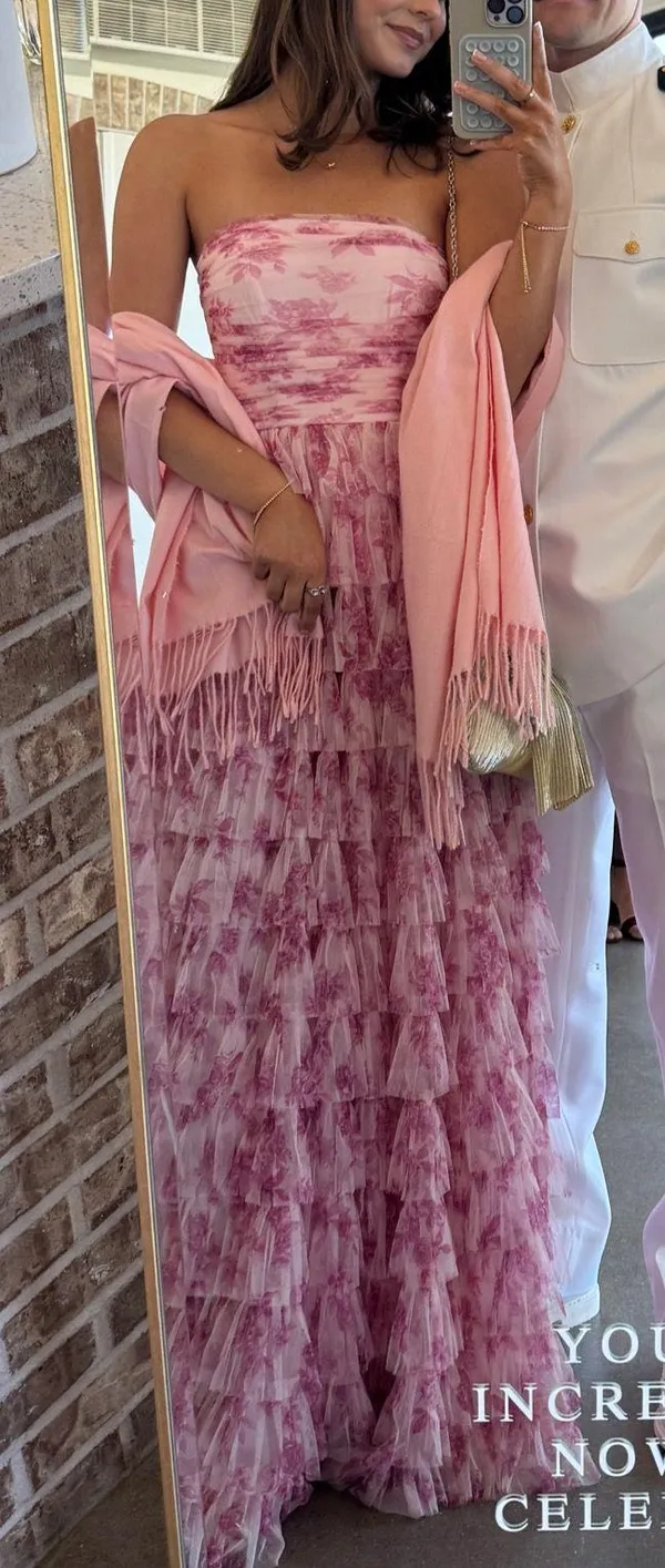 Windsor Liliane Garden Rose Ruffled A-Line Formal Dress - Image 2