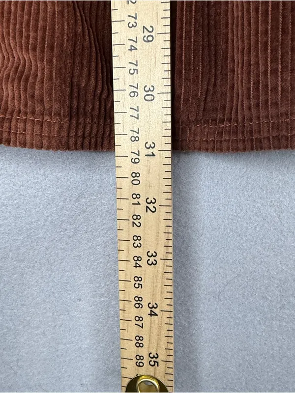 American Eagle Brown Corduroy Tiered Shirt Dress XS Button Front Fall - Image 10