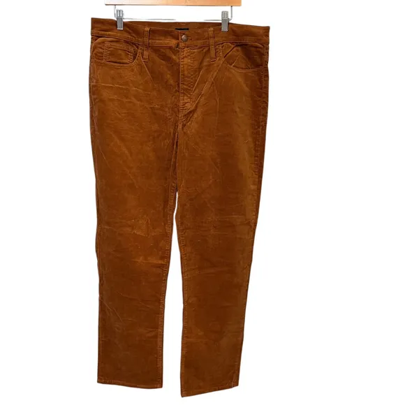 J.Crew Womens High Rise Straight Leg Corduroy Pants Burnt Orange 33 BT006 NEW - Image 2