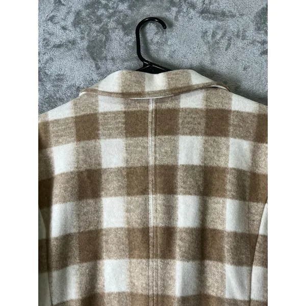 Hutch Buffalo Plaid Wool Blend Blazer Jacket Beige Cream Shacket Coat Size 1X - Image 4