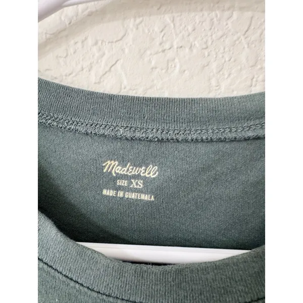 Madewell Northside Vintage Tee Dark Green 100% Cotton Size XS - Image 3