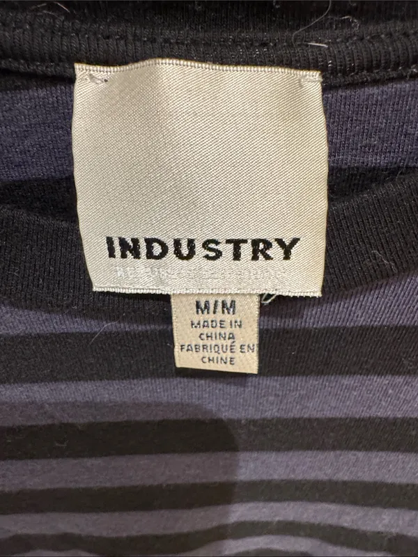 Striped Long-Sleeve Crewneck Tee - Black & Purple - Image 2