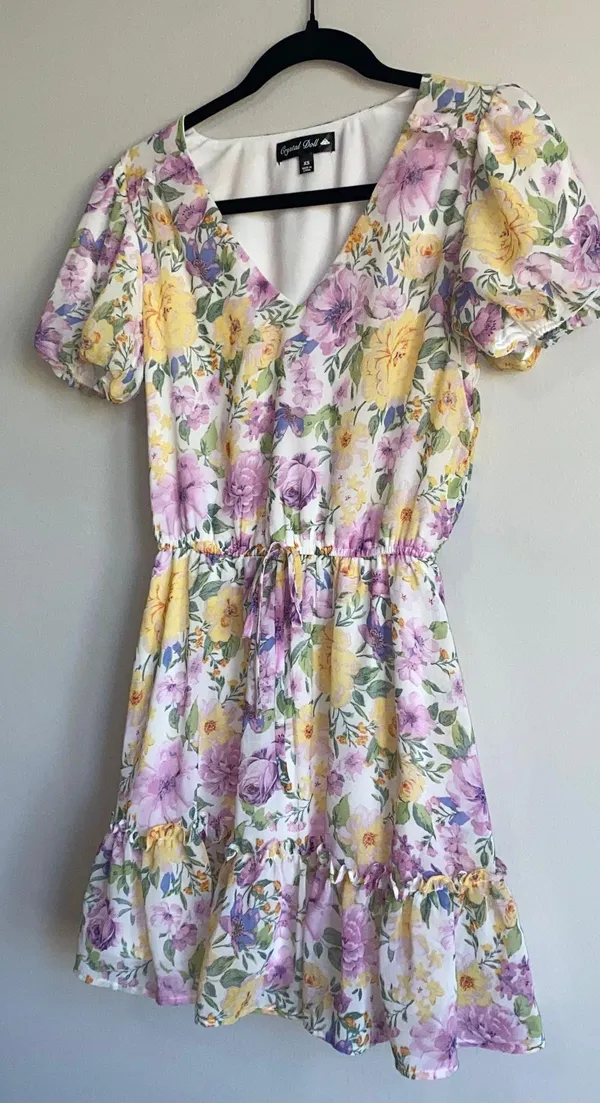 Crystal Doll Floral Flowy Puffed Sleeve Dress - Image 4