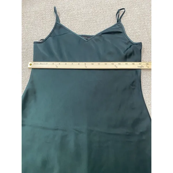 House of Harlow 1960 Green Satin V-Neck Slip Midi Dress Adjustable Straps M - Image 11